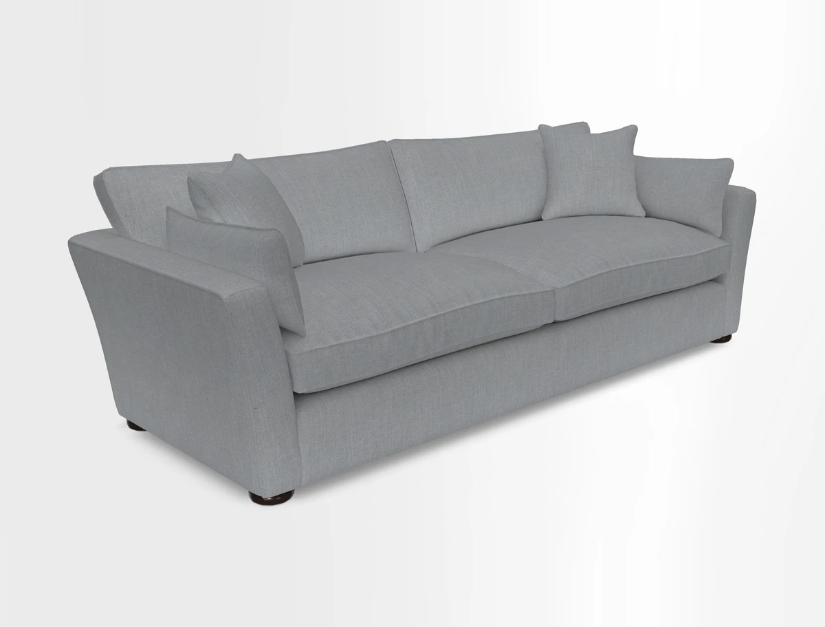 Aldeburgh 4 Seater Sofa in Cloth 22 Bayadere Seal with Scatters in Bayadere & Barcode Seal