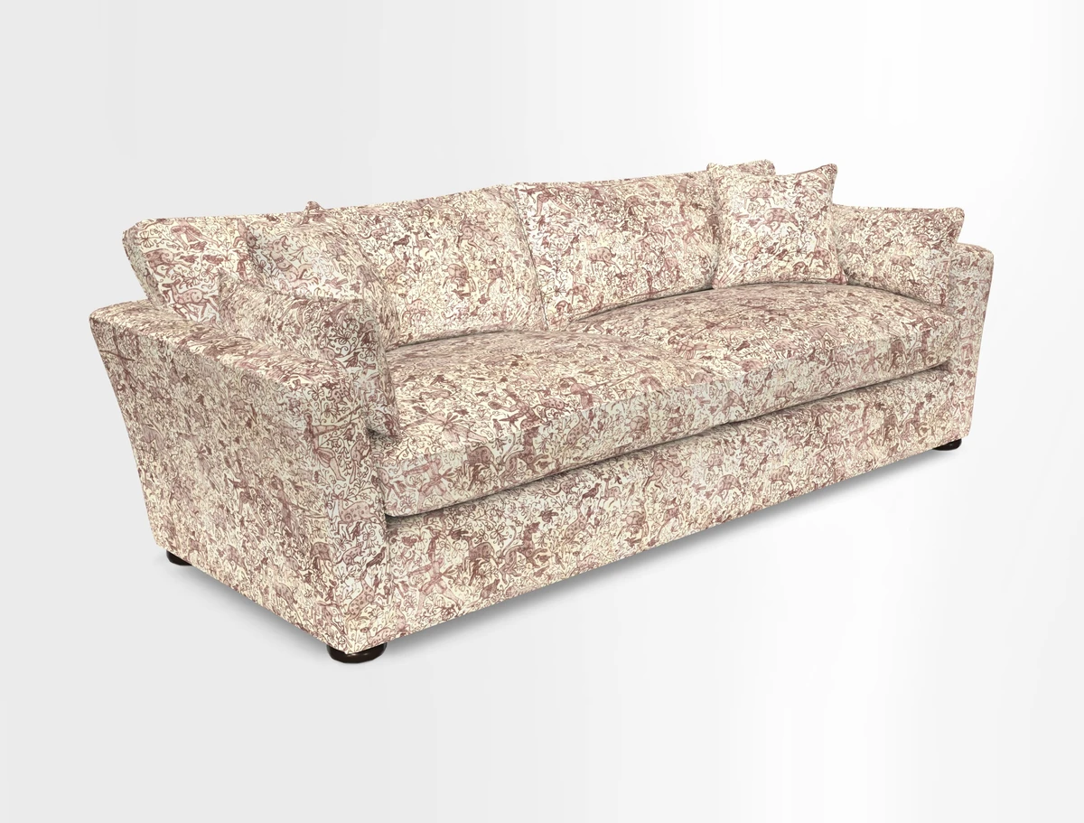 Aldeburgh 4 Seater Sofa in Cloth 22 Bayadere Seal with Scatters in Bayadere & Barcode Seal
