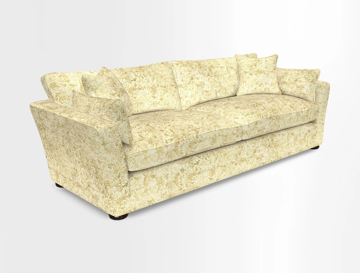 Aldeburgh 4 Seater Sofa in Cloth 22 Bayadere Seal with Scatters in Bayadere & Barcode Seal