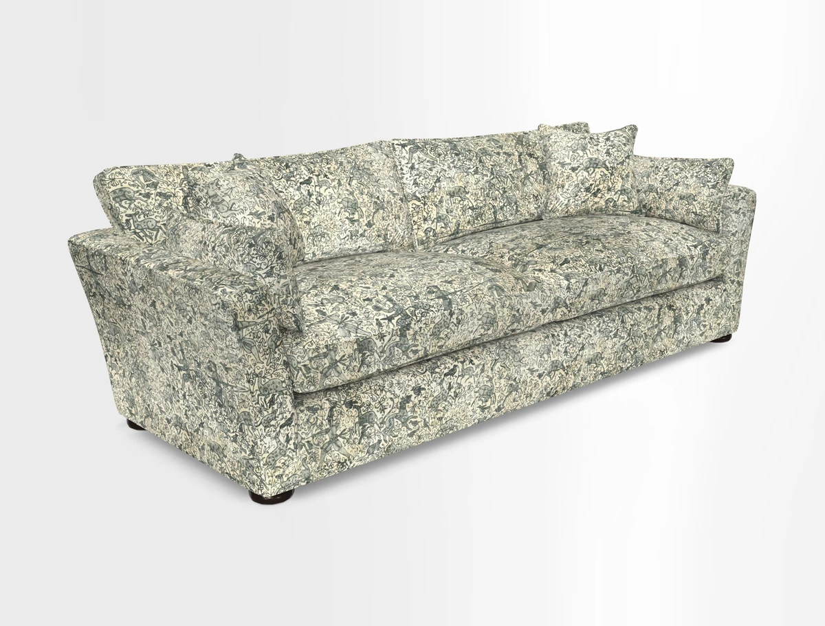 Aldeburgh 4 Seater Sofa in Cloth 22 Bayadere Seal with Scatters in Bayadere & Barcode Seal