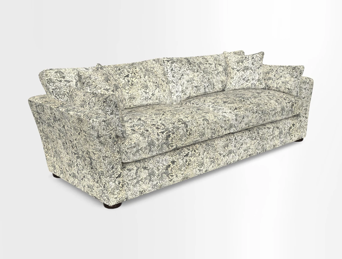 Aldeburgh 4 Seater Sofa in Cloth 22 Bayadere Seal with Scatters in Bayadere & Barcode Seal