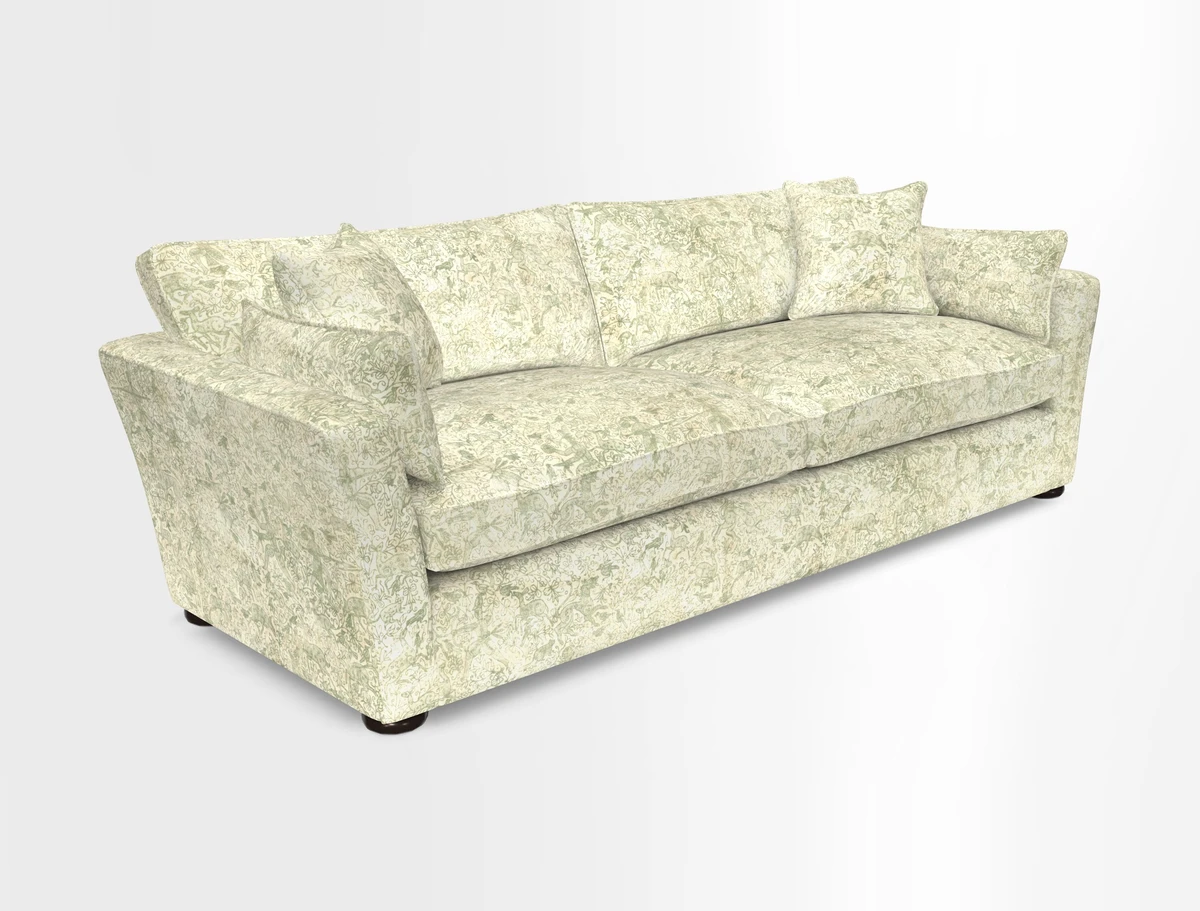 Aldeburgh 4 Seater Sofa in Cloth 22 Bayadere Seal with Scatters in Bayadere & Barcode Seal