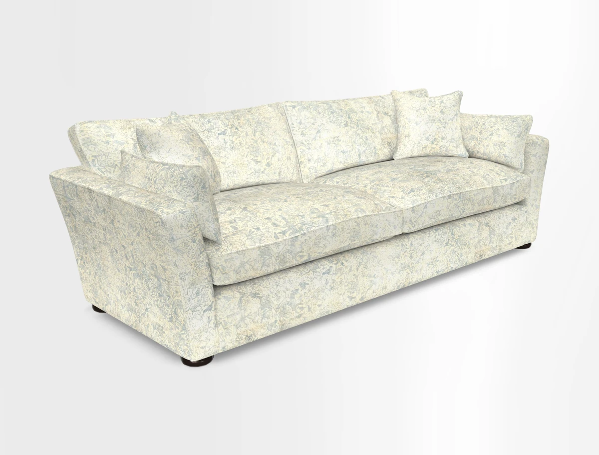 Aldeburgh 4 Seater Sofa in Cloth 22 Bayadere Seal with Scatters in Bayadere & Barcode Seal