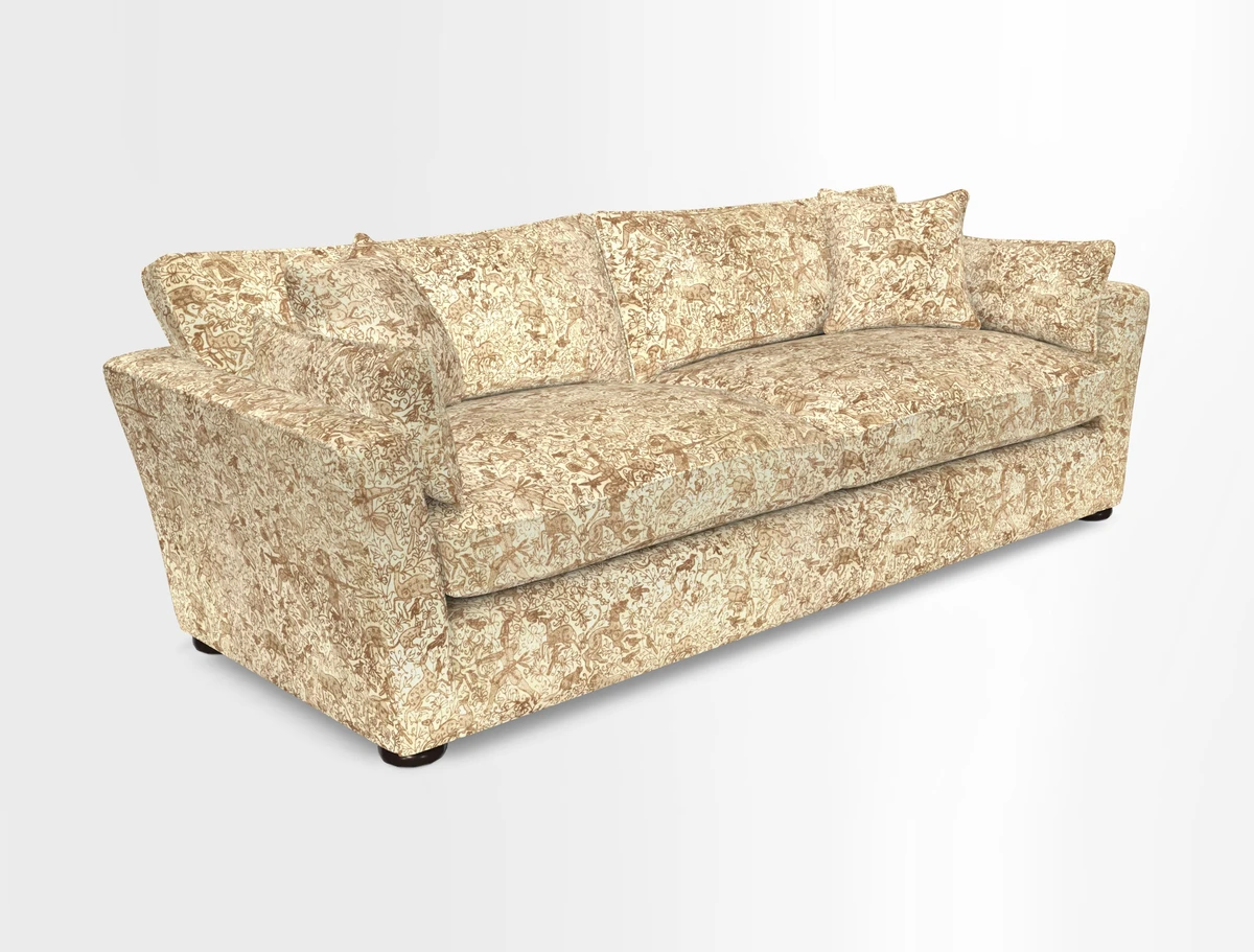 Aldeburgh 4 Seater Sofa in Cloth 22 Bayadere Seal with Scatters in Bayadere & Barcode Seal