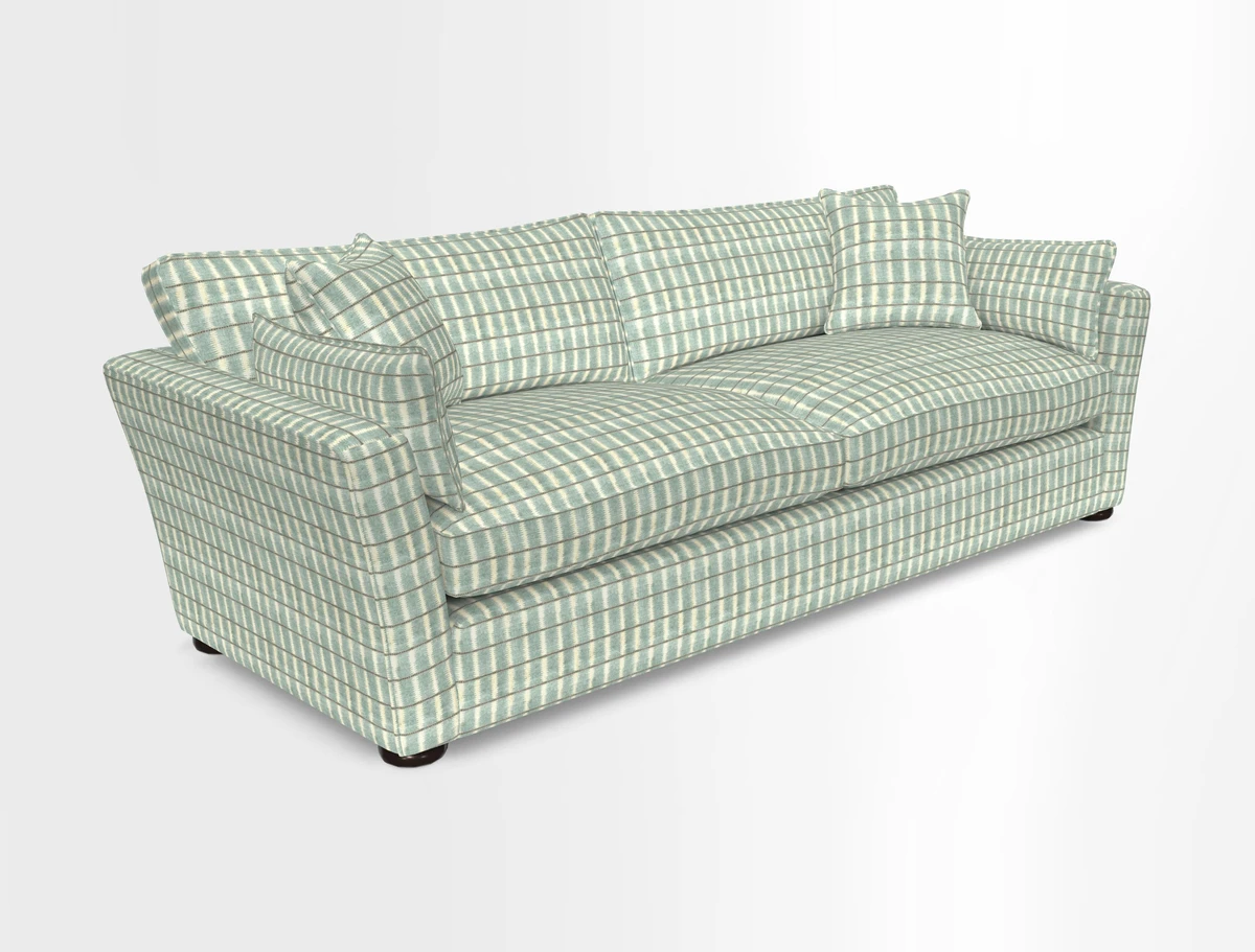 Aldeburgh 4 Seater Sofa in Cloth 22 Bayadere Seal with Scatters in Bayadere & Barcode Seal