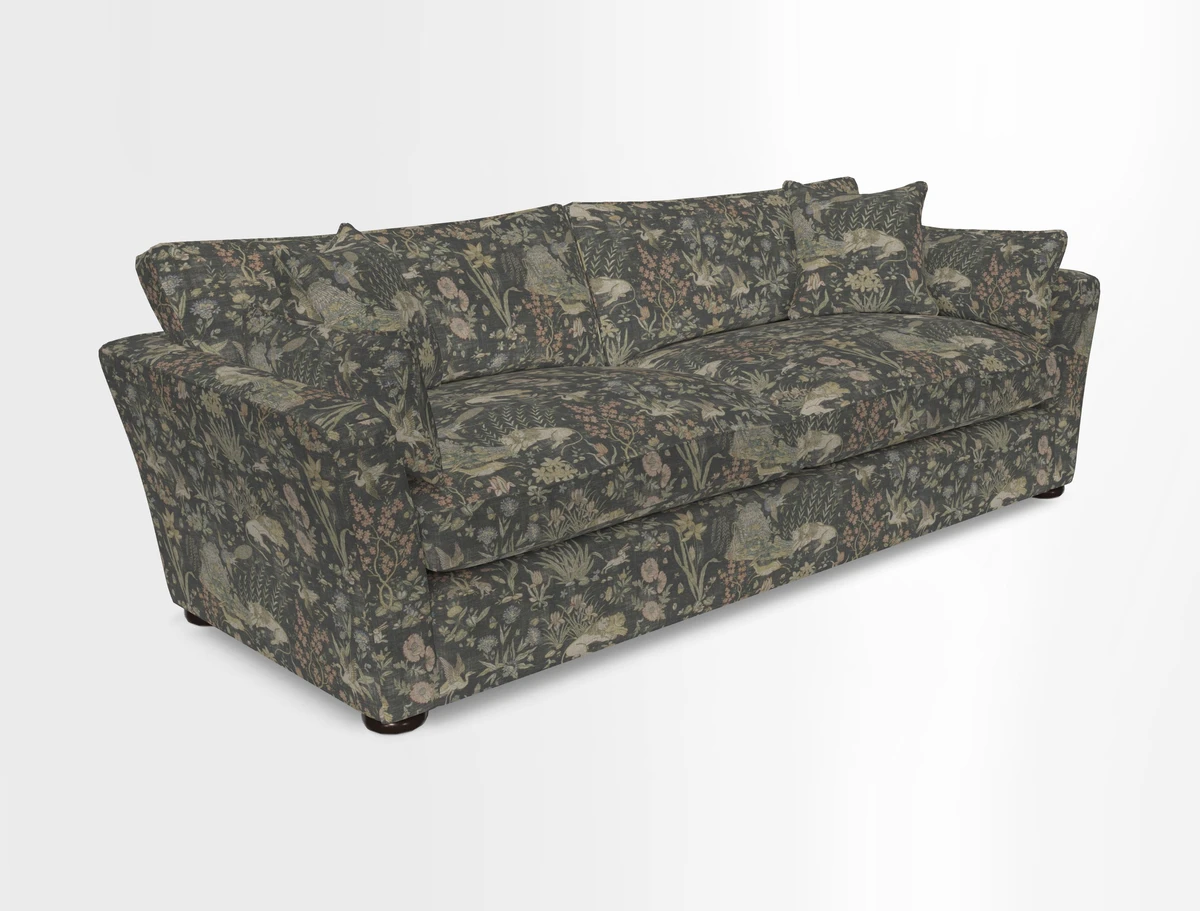 Aldeburgh 4 Seater Sofa in Cloth 22 Bayadere Seal with Scatters in Bayadere & Barcode Seal