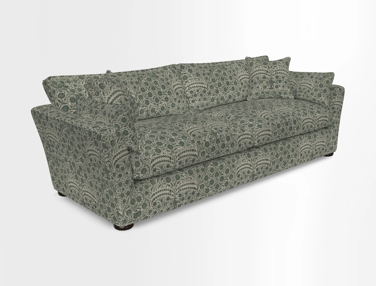 Aldeburgh 4 Seater Sofa in Cloth 22 Bayadere Seal with Scatters in Bayadere & Barcode Seal