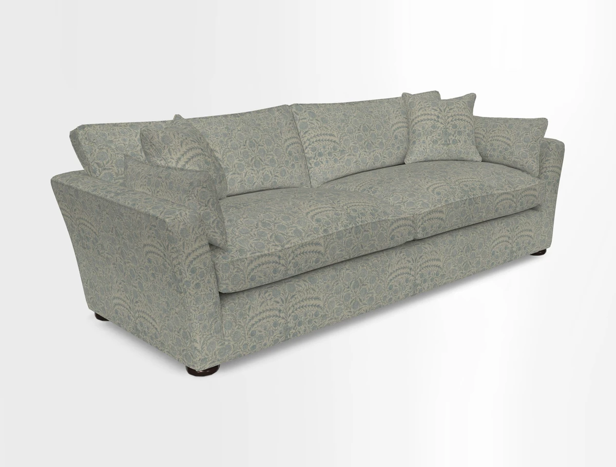 Aldeburgh 4 Seater Sofa in Cloth 22 Bayadere Seal with Scatters in Bayadere & Barcode Seal