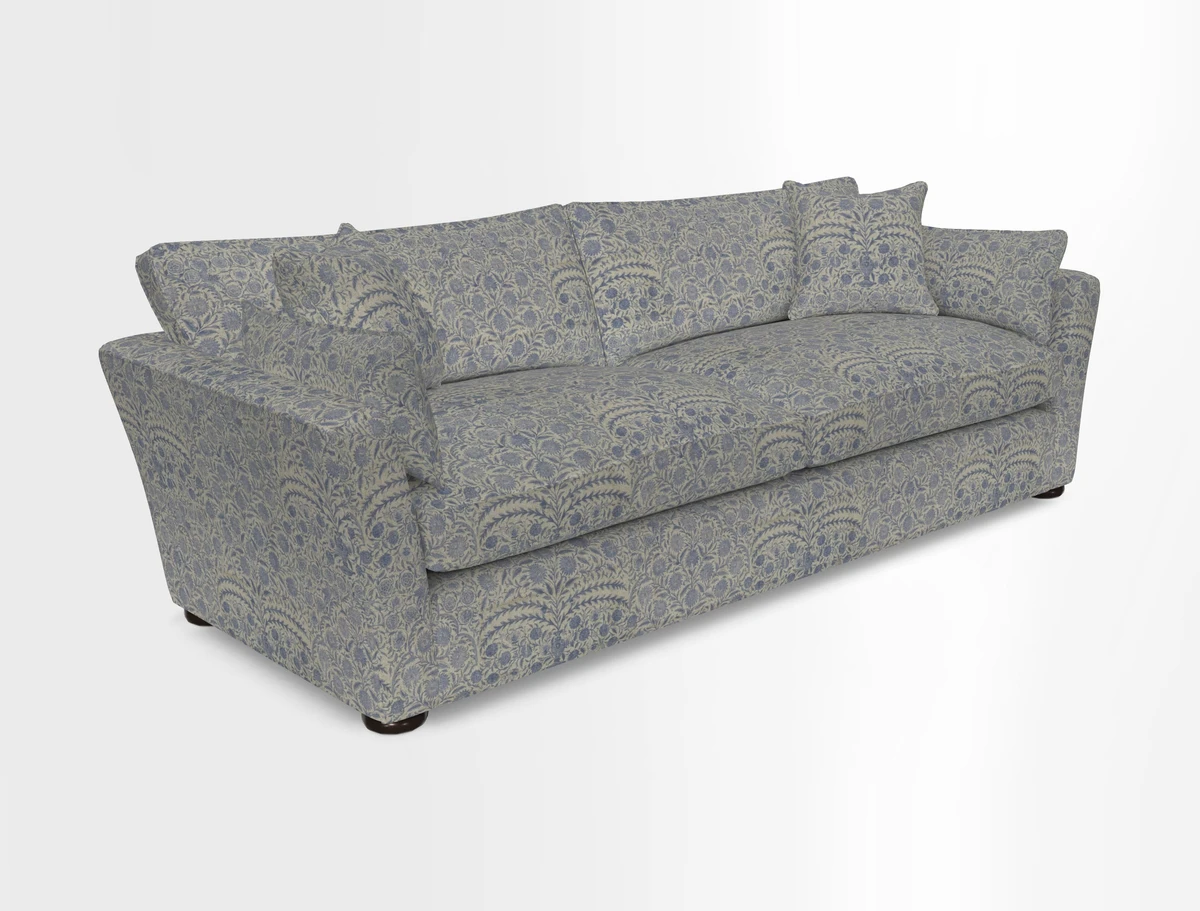 Aldeburgh 4 Seater Sofa in Cloth 22 Bayadere Seal with Scatters in Bayadere & Barcode Seal