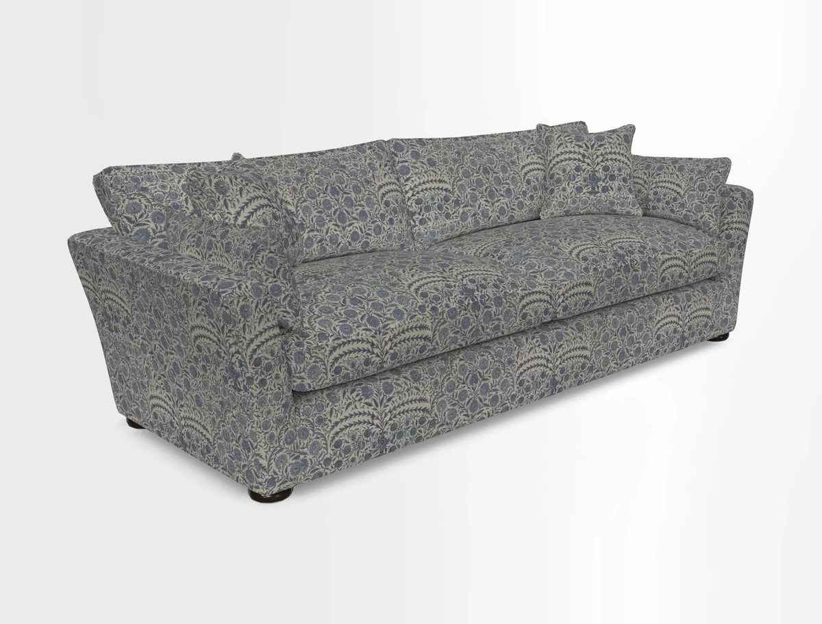 Aldeburgh 4 Seater Sofa in Cloth 22 Bayadere Seal with Scatters in Bayadere & Barcode Seal
