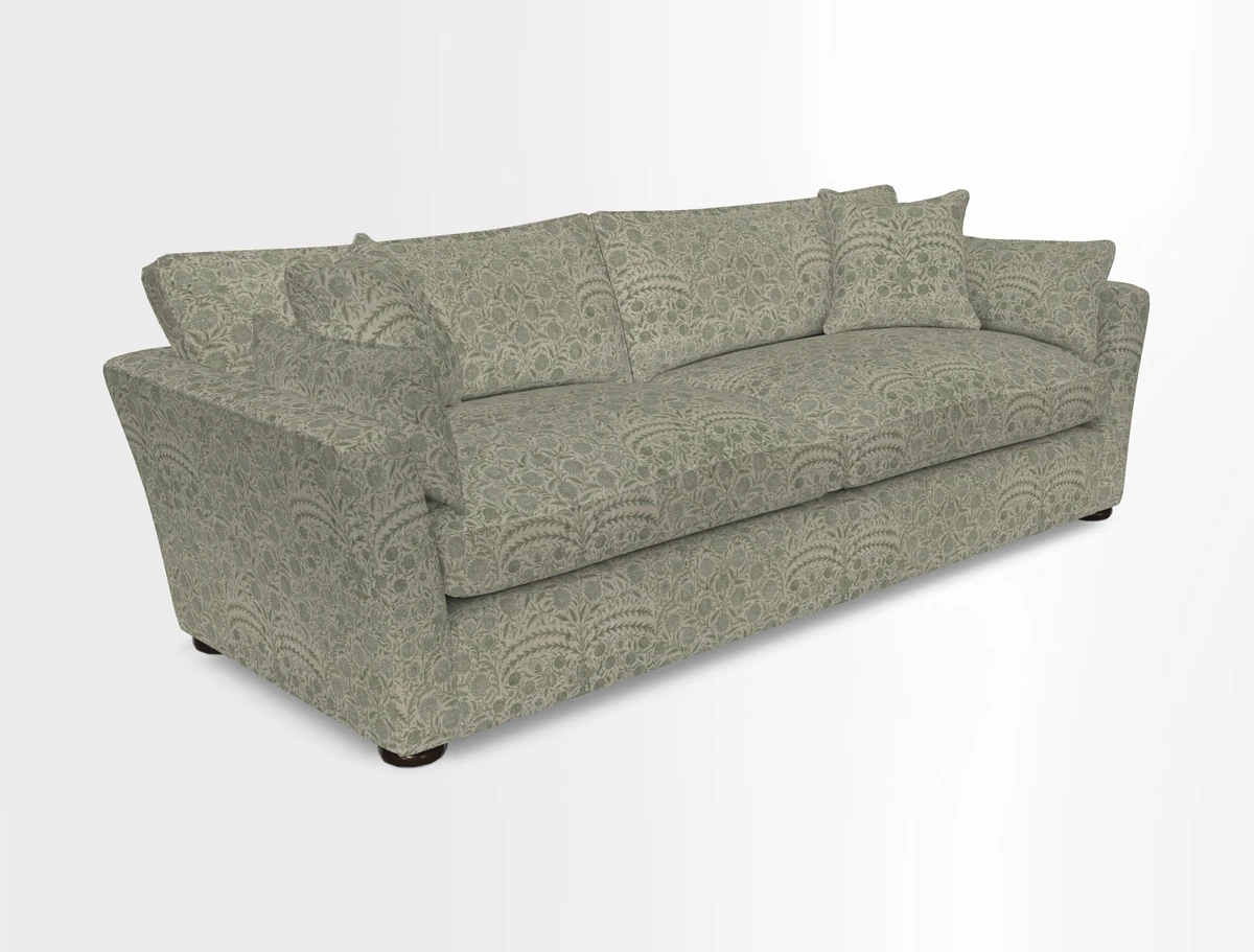 Aldeburgh 4 Seater Sofa in Cloth 22 Bayadere Seal with Scatters in Bayadere & Barcode Seal