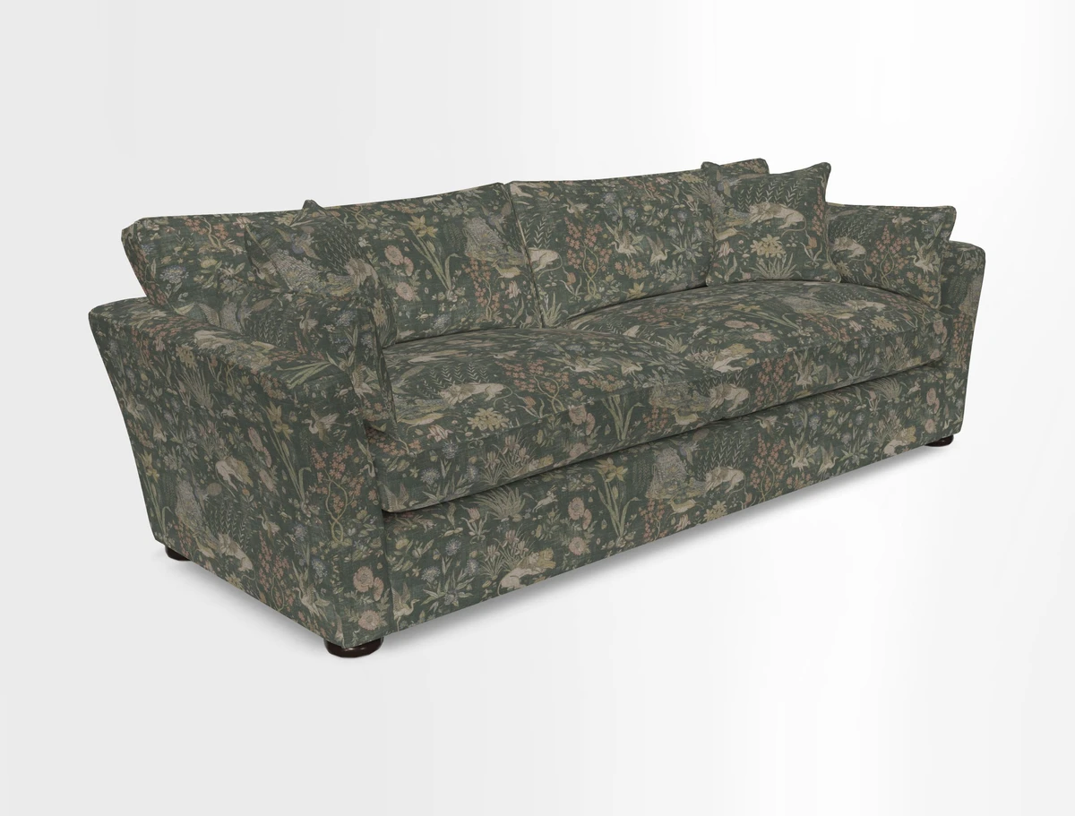 Aldeburgh 4 Seater Sofa in Cloth 22 Bayadere Seal with Scatters in Bayadere & Barcode Seal