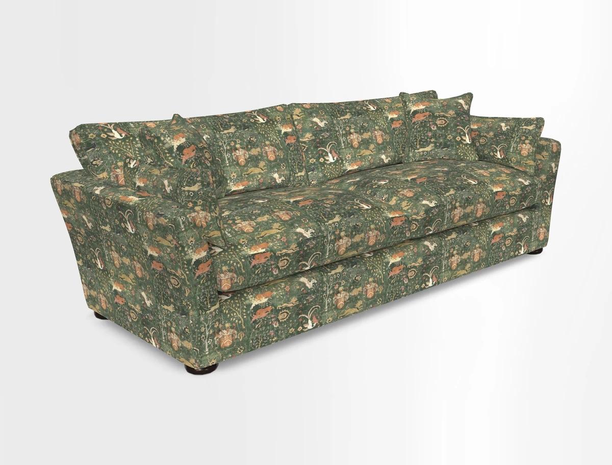 Aldeburgh 4 Seater Sofa in Cloth 22 Bayadere Seal with Scatters in Bayadere & Barcode Seal