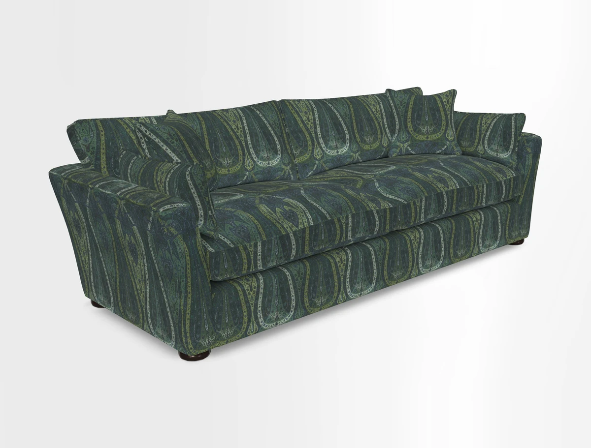 Aldeburgh 4 Seater Sofa in Cloth 22 Bayadere Seal with Scatters in Bayadere & Barcode Seal
