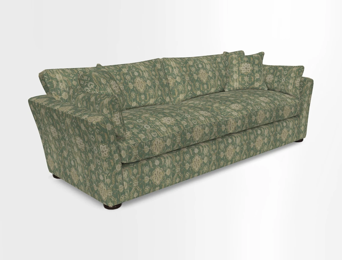 Aldeburgh 4 Seater Sofa in Cloth 22 Bayadere Seal with Scatters in Bayadere & Barcode Seal