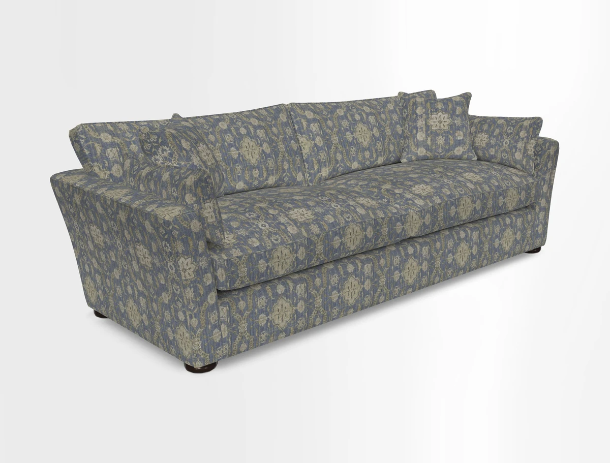 Aldeburgh 4 Seater Sofa in Cloth 22 Bayadere Seal with Scatters in Bayadere & Barcode Seal