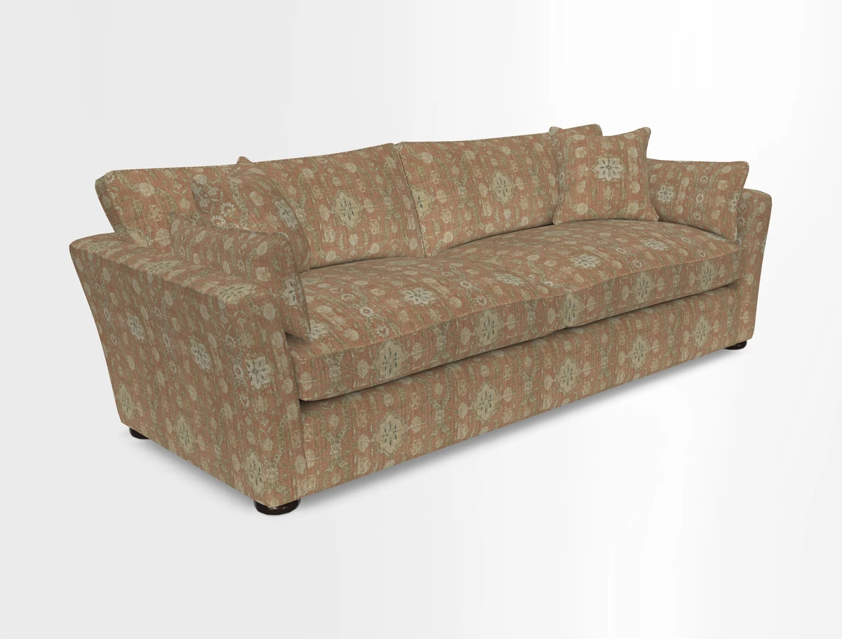 Aldeburgh 4 Seater Sofa in Cloth 22 Bayadere Seal with Scatters in Bayadere & Barcode Seal