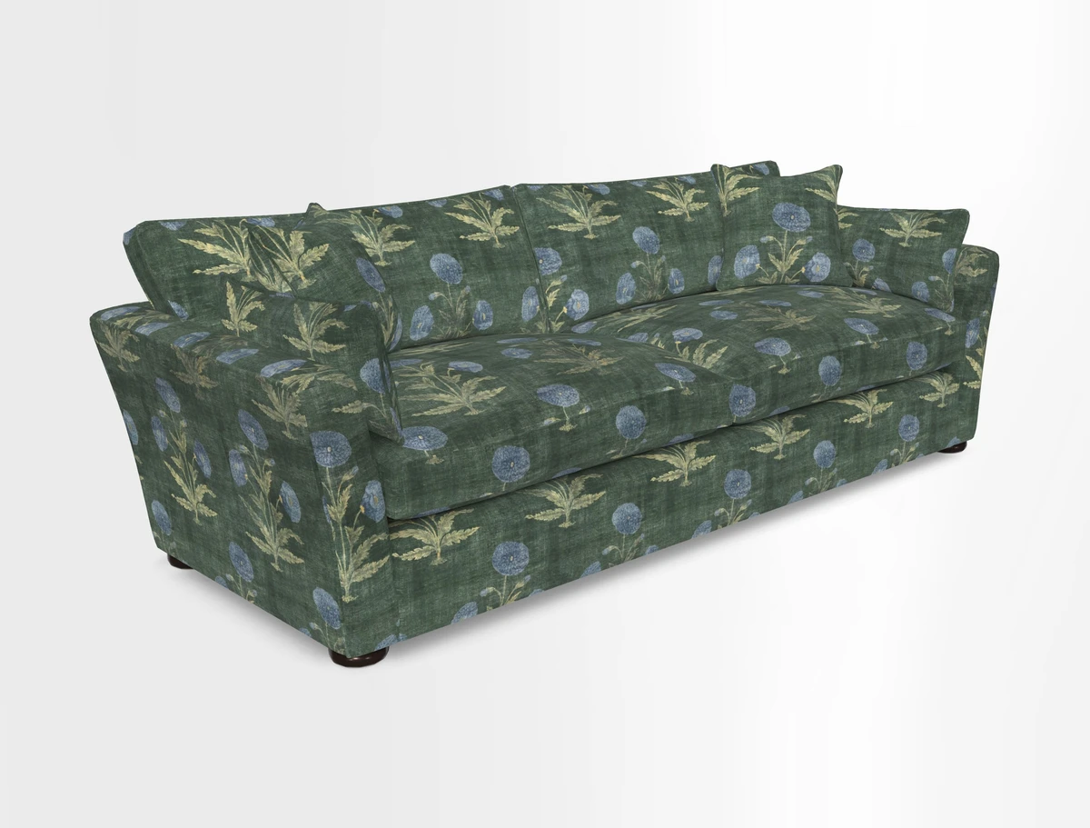 Aldeburgh 4 Seater Sofa in Cloth 22 Bayadere Seal with Scatters in Bayadere & Barcode Seal