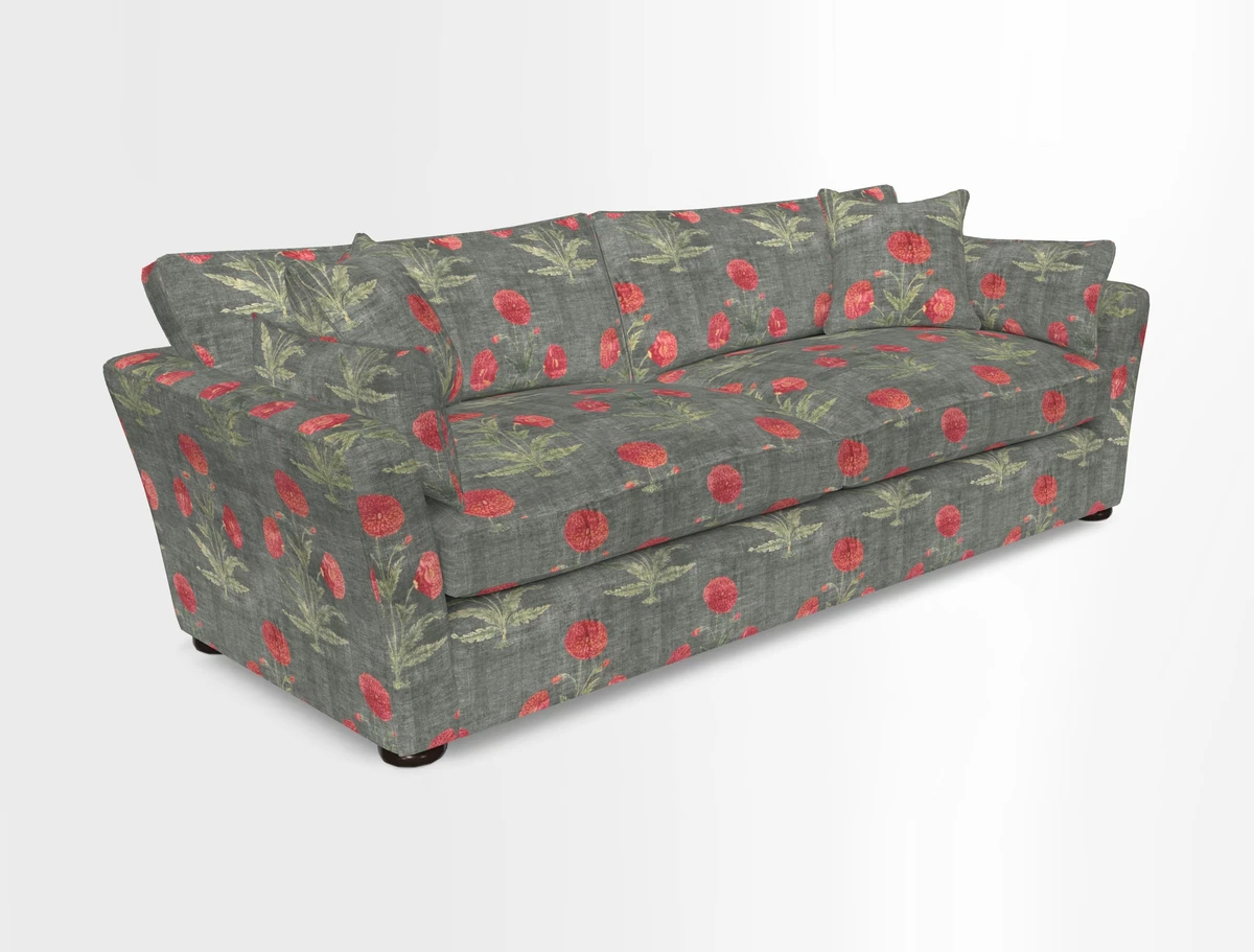 Aldeburgh 4 Seater Sofa in Cloth 22 Bayadere Seal with Scatters in Bayadere & Barcode Seal
