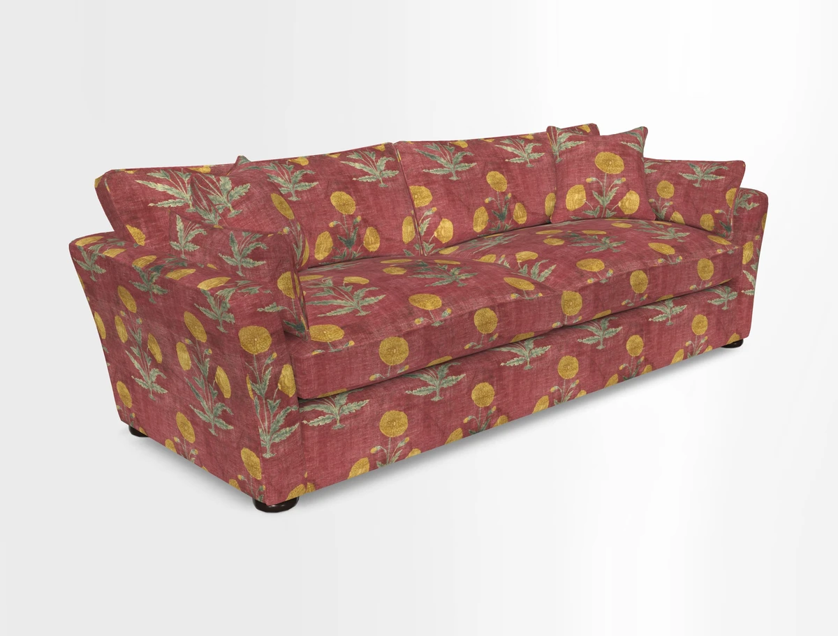 Aldeburgh 4 Seater Sofa in Cloth 22 Bayadere Seal with Scatters in Bayadere & Barcode Seal