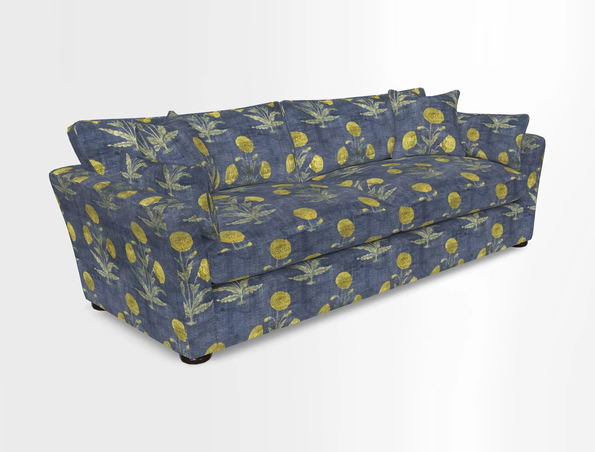 Aldeburgh 4 Seater Sofa in Cloth 22 Bayadere Seal with Scatters in Bayadere & Barcode Seal