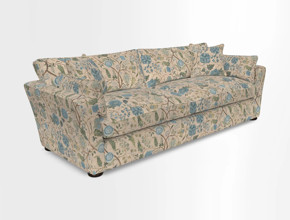 Aldeburgh 4 Seater Sofa in Cloth 22 Bayadere Seal with Scatters in Bayadere & Barcode Seal