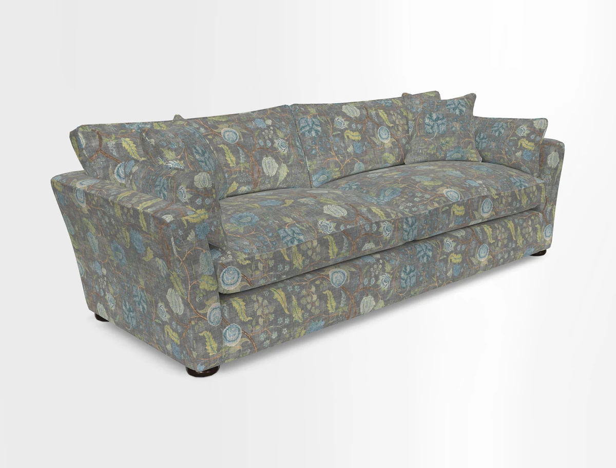 Aldeburgh 4 Seater Sofa in Cloth 22 Bayadere Seal with Scatters in Bayadere & Barcode Seal