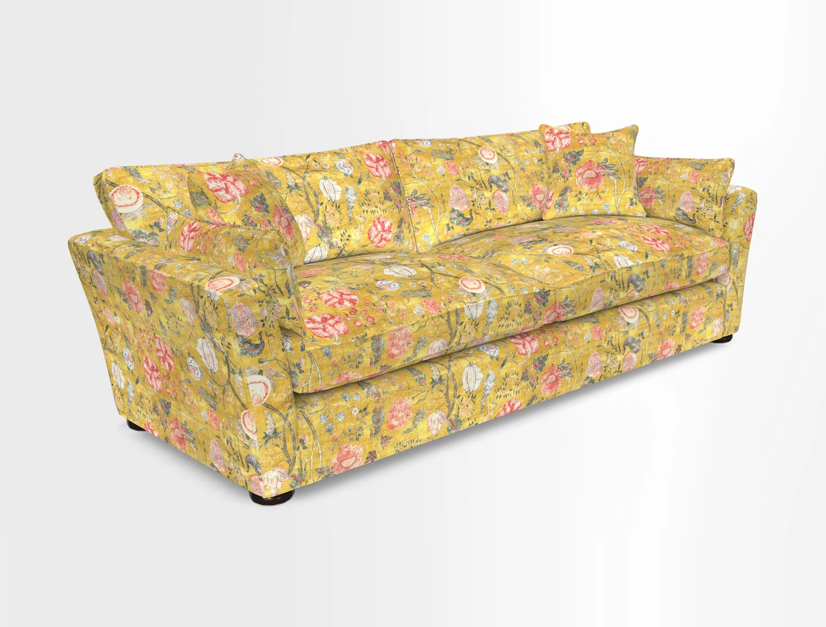 Aldeburgh 4 Seater Sofa in Cloth 22 Bayadere Seal with Scatters in Bayadere & Barcode Seal