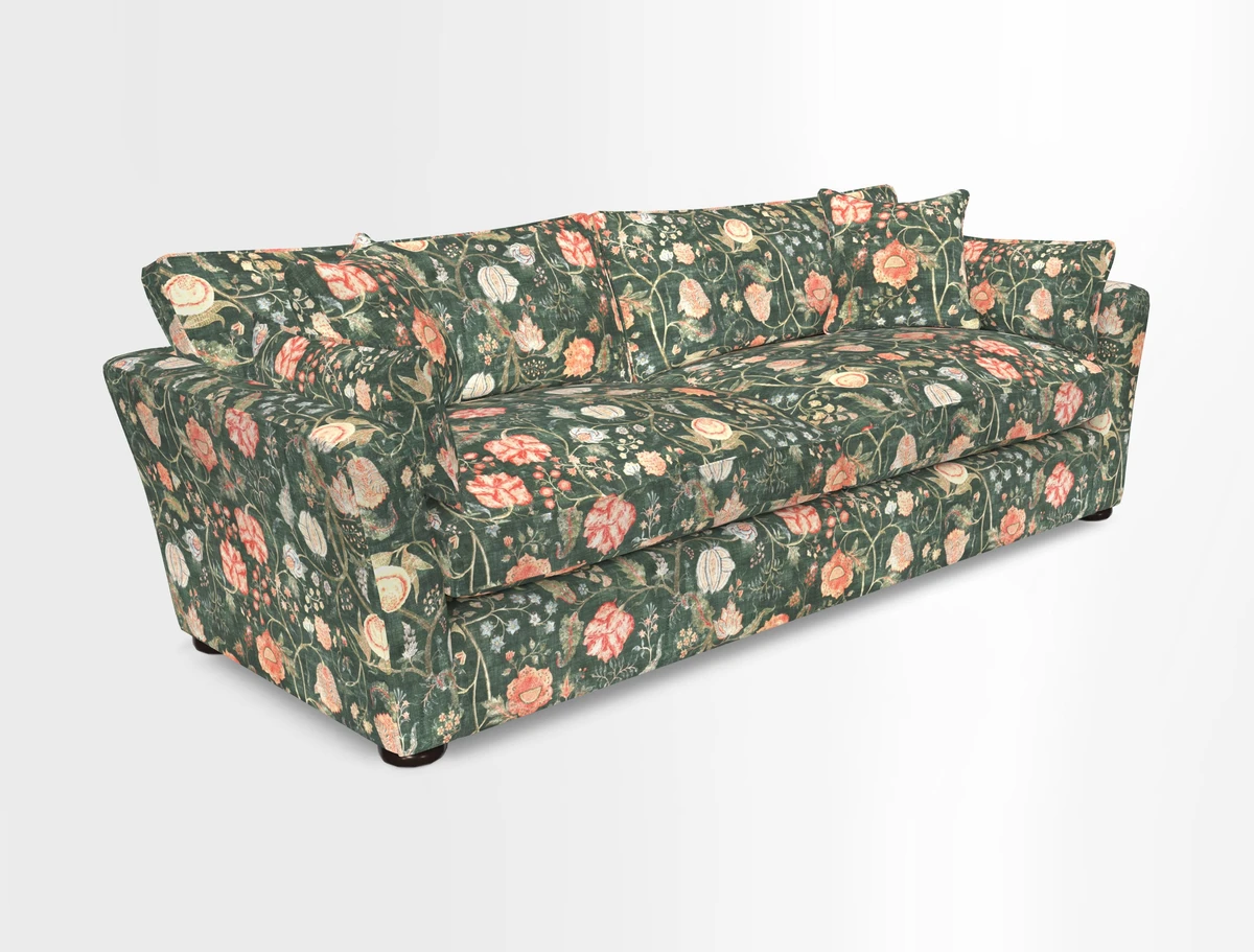 Aldeburgh 4 Seater Sofa in Cloth 22 Bayadere Seal with Scatters in Bayadere & Barcode Seal
