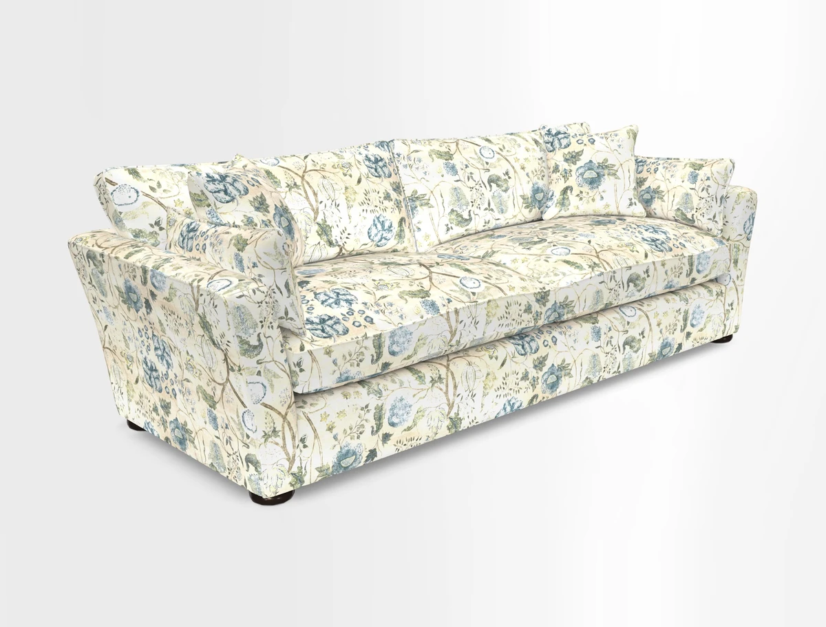 Aldeburgh 4 Seater Sofa in Cloth 22 Bayadere Seal with Scatters in Bayadere & Barcode Seal