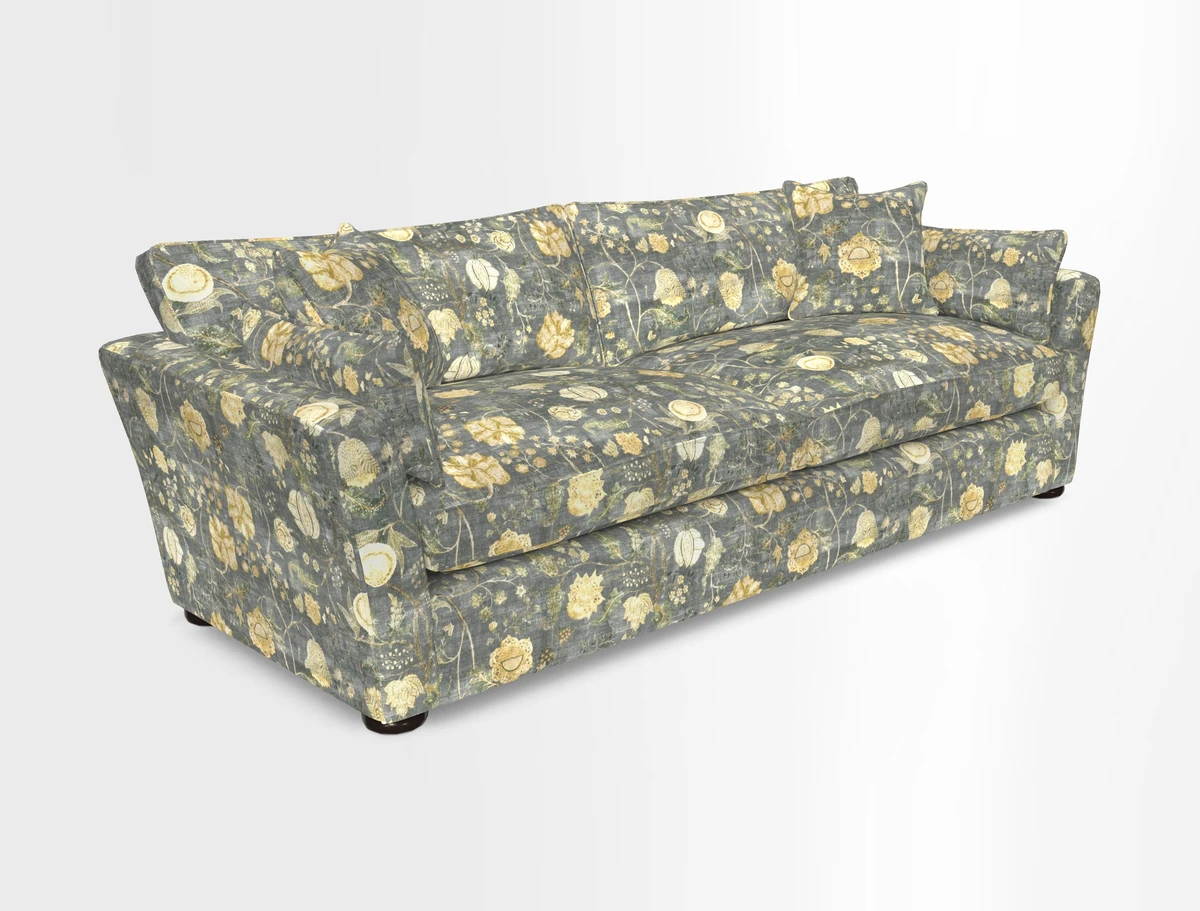 Aldeburgh 4 Seater Sofa in Cloth 22 Bayadere Seal with Scatters in Bayadere & Barcode Seal