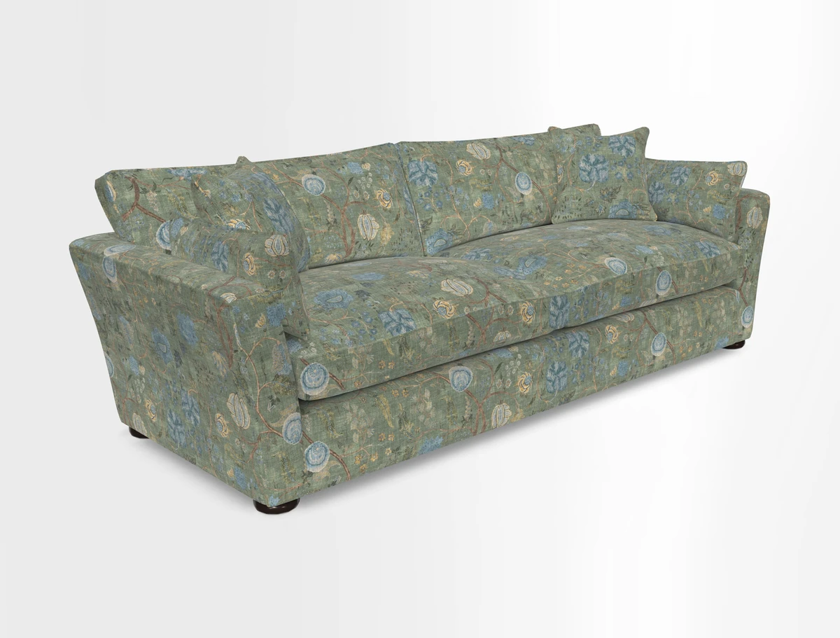 Aldeburgh 4 Seater Sofa in Cloth 22 Bayadere Seal with Scatters in Bayadere & Barcode Seal
