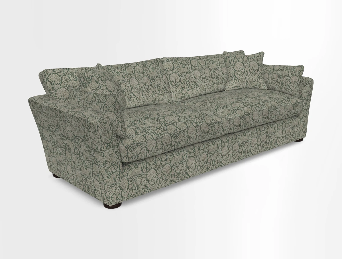 Aldeburgh 4 Seater Sofa in Cloth 22 Bayadere Seal with Scatters in Bayadere & Barcode Seal