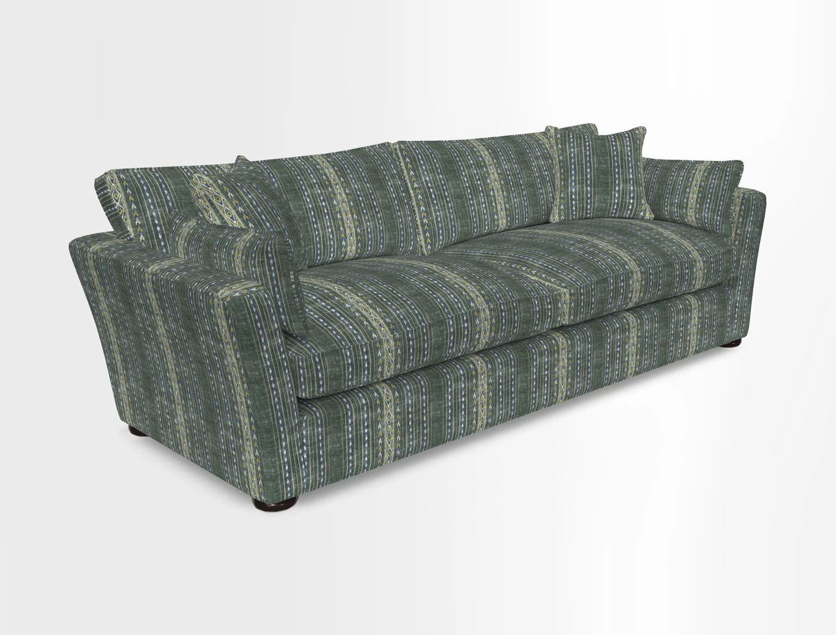 Aldeburgh 4 Seater Sofa in Cloth 22 Bayadere Seal with Scatters in Bayadere & Barcode Seal
