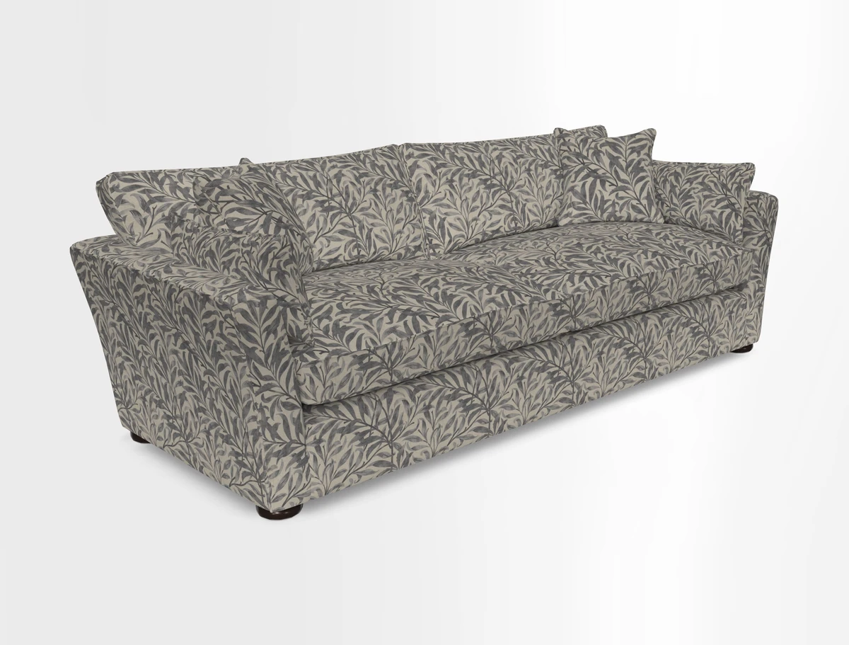 Aldeburgh 4 Seater Sofa in Cloth 22 Bayadere Seal with Scatters in Bayadere & Barcode Seal