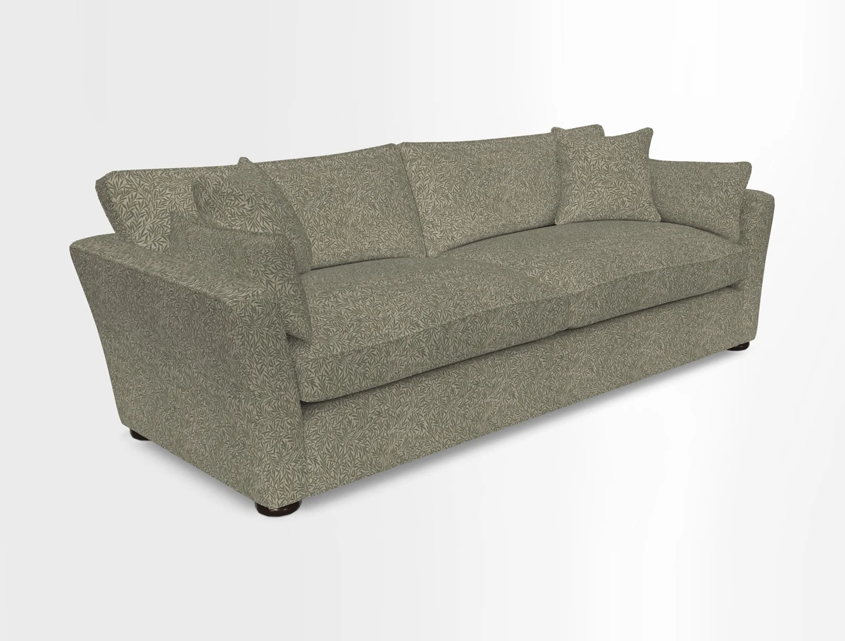 Aldeburgh 4 Seater Sofa in Cloth 22 Bayadere Seal with Scatters in Bayadere & Barcode Seal