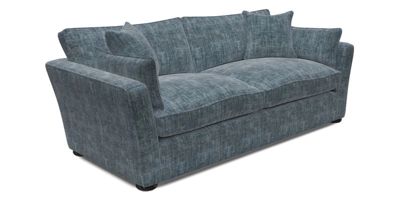 Aldeburgh 3 Seater Sofa in Cloth 22 Bayadere Seal with Scatters in Bayadere & Barcode Seal