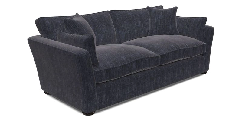 Aldeburgh 3 Seater Sofa in Cloth 22 Bayadere Seal with Scatters in Bayadere & Barcode Seal