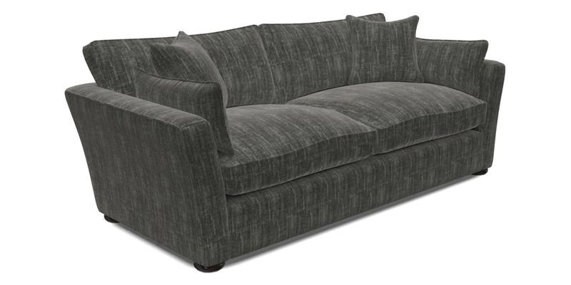 Aldeburgh 3 Seater Sofa in Cloth 22 Bayadere Seal with Scatters in Bayadere & Barcode Seal
