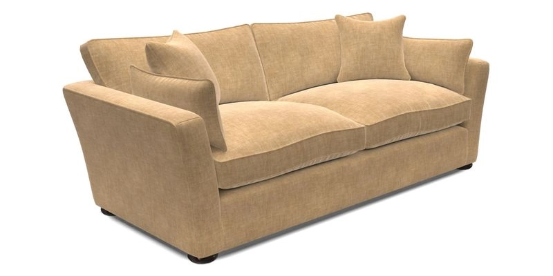Aldeburgh 3 Seater Sofa in Cloth 22 Bayadere Seal with Scatters in Bayadere & Barcode Seal