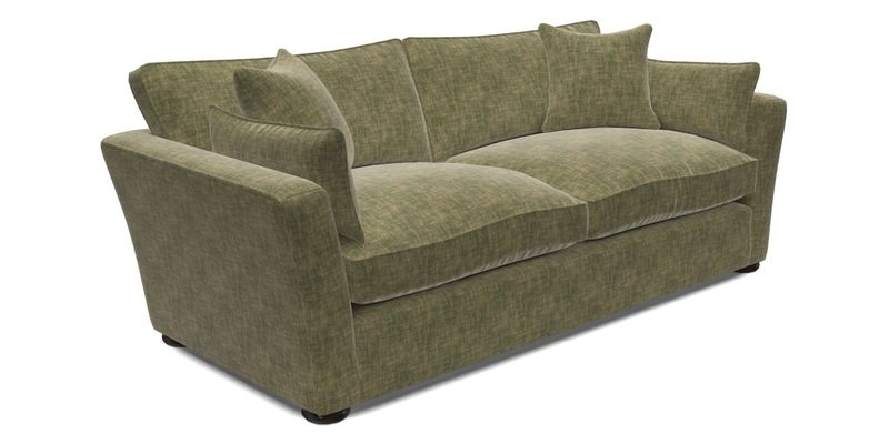 Aldeburgh 3 Seater Sofa in Cloth 22 Bayadere Seal with Scatters in Bayadere & Barcode Seal