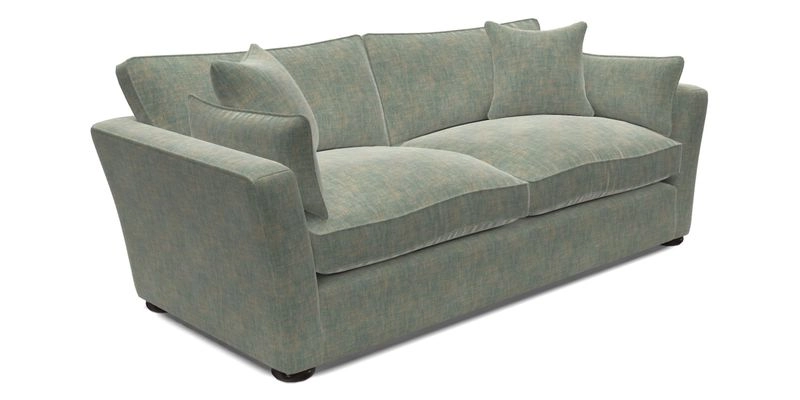 Aldeburgh 3 Seater Sofa in Cloth 22 Bayadere Seal with Scatters in Bayadere & Barcode Seal