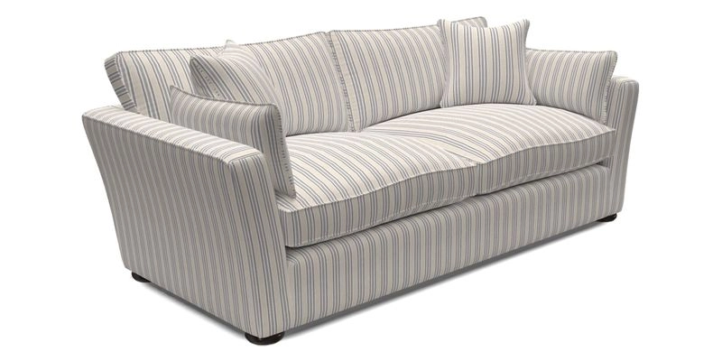 Aldeburgh 3 Seater Sofa in Cloth 22 Bayadere Seal with Scatters in Bayadere & Barcode Seal