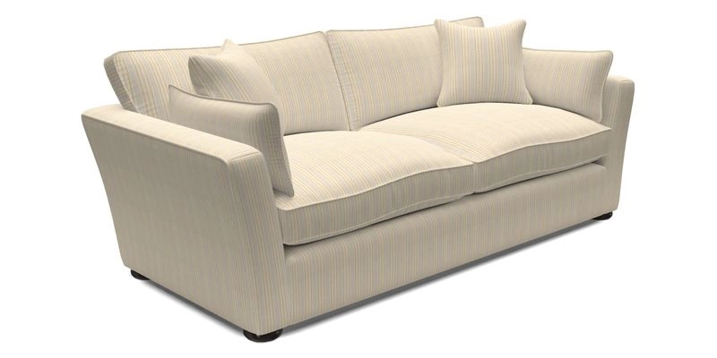 Aldeburgh 3 Seater Sofa in Cloth 22 Bayadere Seal with Scatters in Bayadere & Barcode Seal