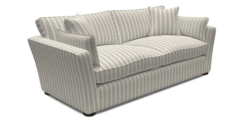 Aldeburgh 3 Seater Sofa in Cloth 22 Bayadere Seal with Scatters in Bayadere & Barcode Seal