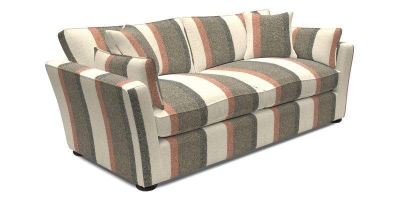 Aldeburgh 3 Seater Sofa in Cloth 22 Bayadere Seal with Scatters in Bayadere & Barcode Seal