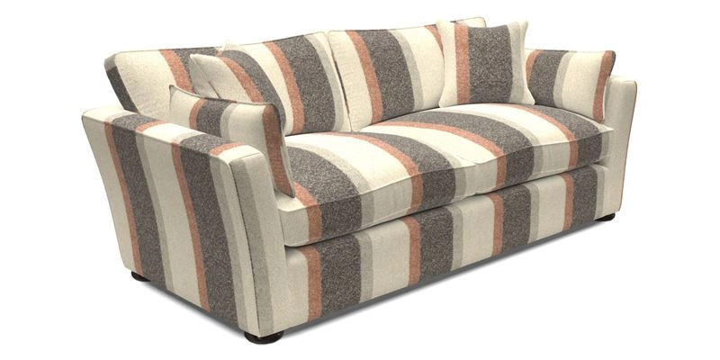 Aldeburgh 3 Seater Sofa in Cloth 22 Bayadere Seal with Scatters in Bayadere & Barcode Seal