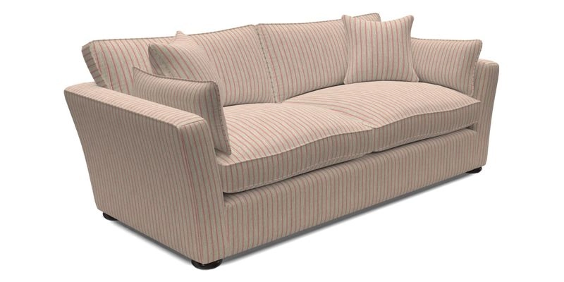 Aldeburgh 3 Seater Sofa in Cloth 22 Bayadere Seal with Scatters in Bayadere & Barcode Seal
