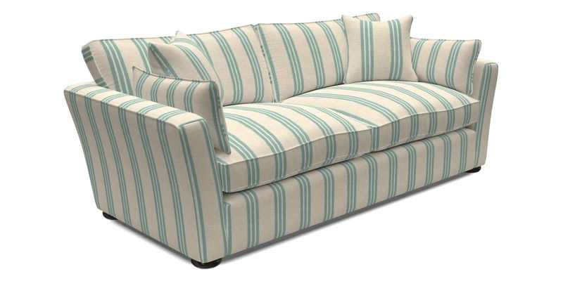 Aldeburgh 3 Seater Sofa in Cloth 22 Bayadere Seal with Scatters in Bayadere & Barcode Seal