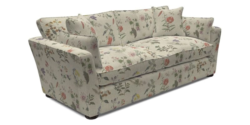 Aldeburgh 3 Seater Sofa in Cloth 22 Bayadere Seal with Scatters in Bayadere & Barcode Seal